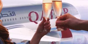 Revelados o preço dos espumantes servidos na luxuosa 1ª Classe da Qatar Airways