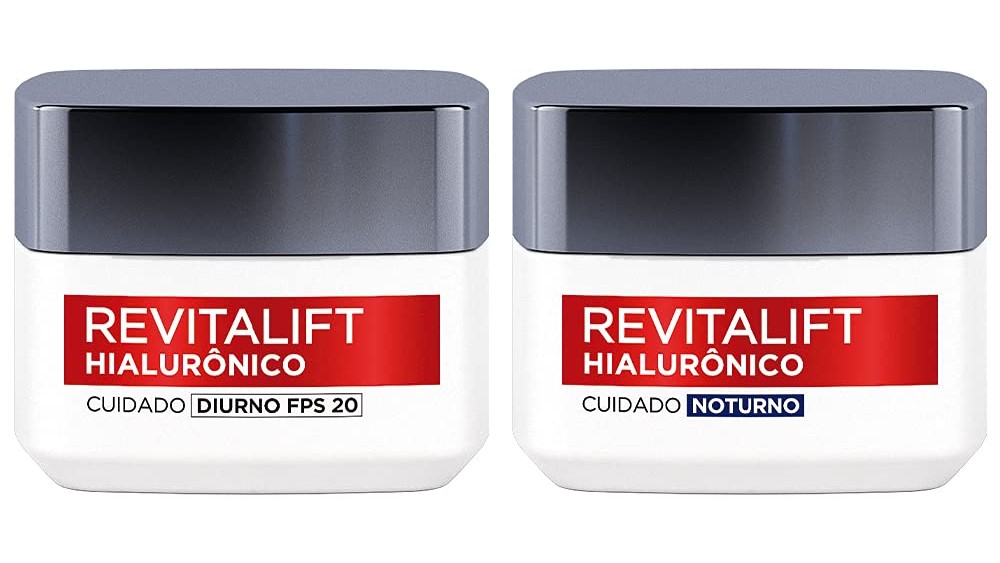 Kit Creme Facial Anti-idade L'Oréal Paris Revitalift Hialurônico Noturno + Diurno FPS 20