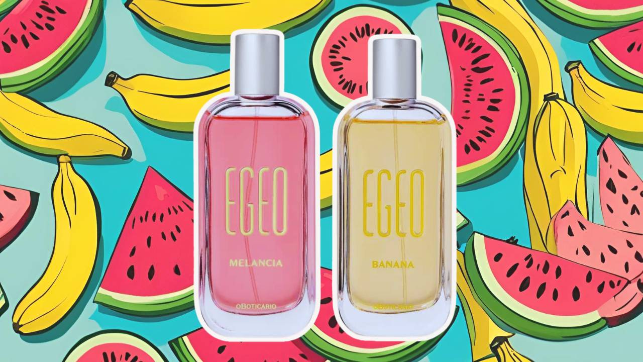 Perfumes Egeo Melancia e Banana lado a lado