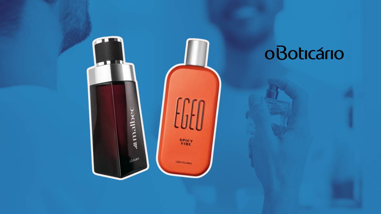 Montagem com os dois perfumes masculinos do Boticário mais vendidos em Agosto