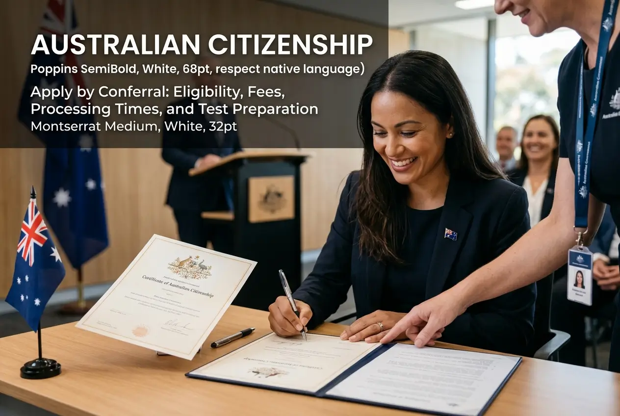 Applying for Australian citizenship by conferral: eligibility, fees, processing times, and preparing for the test