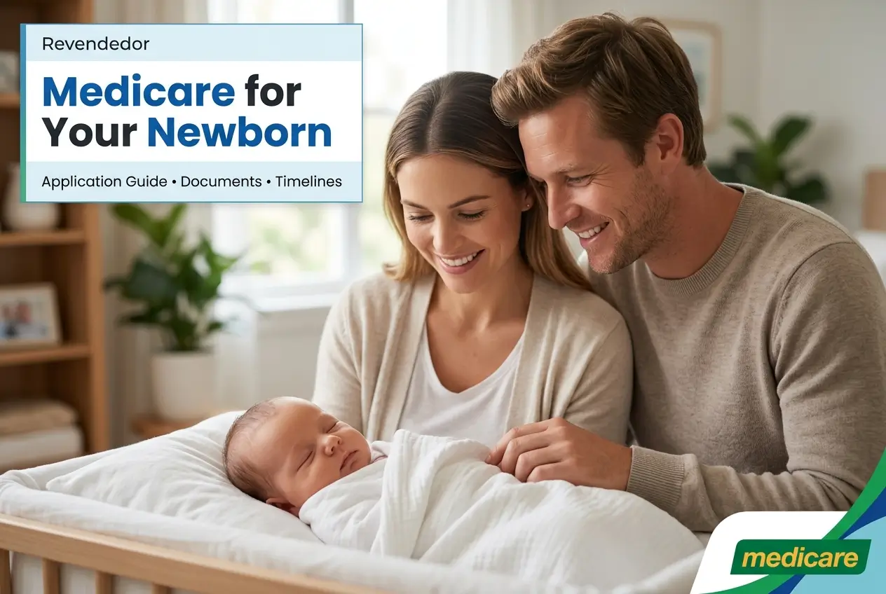 Casal brasileiro sorri ao olhar para bebê recém-nascido em um berço