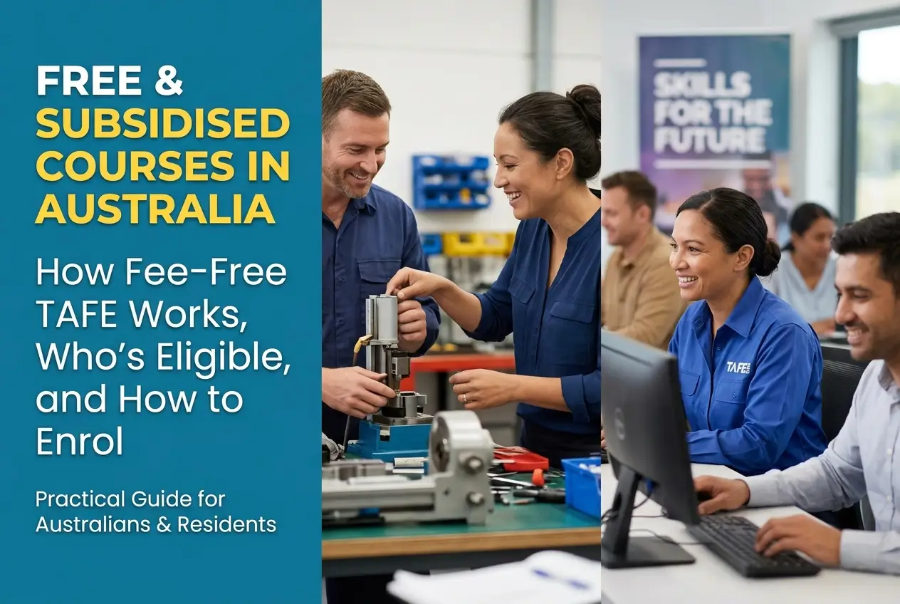 Treinamento prático e cursos gratuitos na Austrália 2026